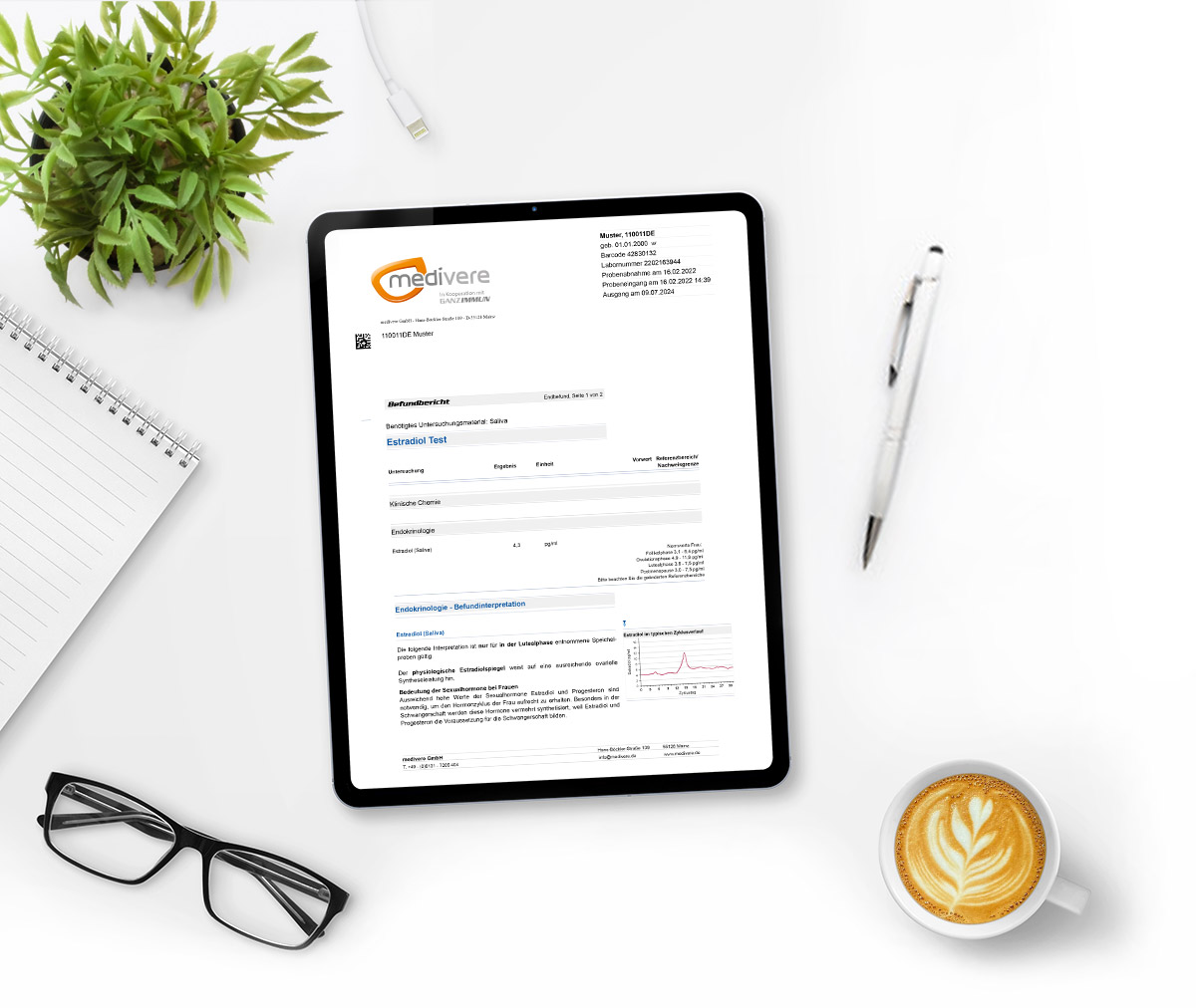 Musterbefund Estradiol Test