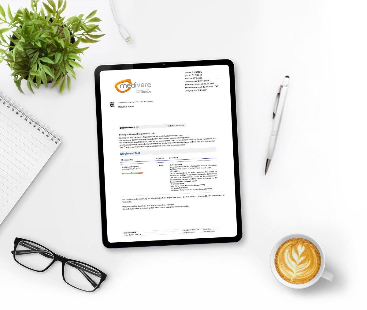 Glyphosat Test Musterbefund